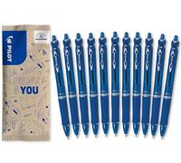 PILOT - Acroball - Stylo Bille Rechargeable et Rétractable | Encre Ultra-Douce - Grip Ergonomique - Écriture Fluide et Confortable - Bleu - Pointe Moyenne 1mm