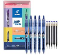 PILOT Begreen B2P Lot de 5 stylos à bille à encre gel recyclé à 89 % d'encre bleue avec recharge d'encre dans une enveloppe cadeau