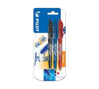 Pilot Pen – Roller effaçable FriXion Ball 0,7 – Blister 3 Noir/Bleu/Rouge – Pointe moyenne