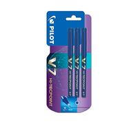Pilot - Blister 3 V7 Hi-Tecpoint - Liquid Ink Roller Pen - Blue Medium Point