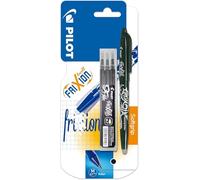 Pilot - Blister FriXion Ball 0.7 - Roller effaçable - Noir + 1 set de 3 recharges - Pointe moyenne