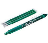 Pilot - Blister FriXion Ball Clicker 0.7 - Roller effaçable - Vert + 1 set de 3 recharges - Pointe moyenne