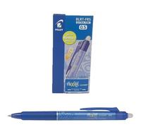Pilot Blrt-Fr5 L - Frixion Ball Clicker - Roller Pen Effaçable Encre Gel - 0,5mm - Bleu - Pointe Fine - Pack De 12 Pcs
