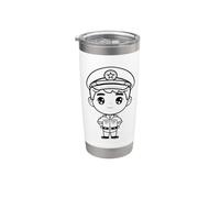 Pilot Boy Comic Look Flight Gobelet isotherme en acier inoxydable double paroi