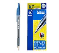 Pilot BP-SFLot de 12 Stylo à bille rechargeable Pointe fine Corps plastique cristal avec capuchon Bleu