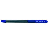 Pilot BPS-GP Lot de 12 Stylo à bille Pointe extra-large Encre Bleue Corps cristal avec grip antidérapant + capuchon