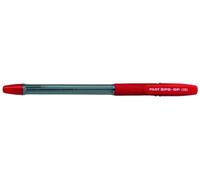 Pilot BPS-GP Lot de 12 Stylo à bille Pointe extra-large Encre Rouge Corps cristal avec grip antidérapant + capuchon