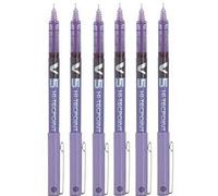 Pilot BX V5 Hi-Tecpoint Violet Pointe extra fine Stylo roller Pointe 0,5 mm Trait : 0,3 mm (Lot de 6)