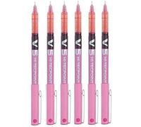 Pilot BX V5 rose Hi-Tecpoint Pointe extra fine Stylo roller Pointe 0,5 mm Trait : 0,3 mm (Lot de 6)
