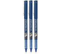 Pilot BX V7 Hi-Tecpoint Lot de 3 stylos à bille Pointe fine 0,7 mm Trait de 0.5 mm Bleu