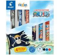 PILOT - Coffret de 6 Frixion Ball 0.7 - One Piece Edition Limitée - Roller encre gel effaçables - Pointe Moyenne- Noir, Bleu, Rouge Noir, Bleu, Rouge