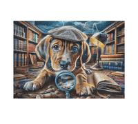 Pilot Cute Chien 300 Pieces Casse-tête Débutant en Carton Épais Facile Apprentissage Loisir Créatif Activité Manuelle Décoration Murale Cadeau Saint Valentin 300 PCS/40x28cm