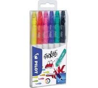Pilot - Pochette de 6 FriXion Colors - Feutres de dessin et de coloriage à encre thermosensible effaçable - Ultra lavable - Feutre à pointe moyenne conique robuste (2,5mm)