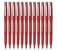 Pilot Pen Fineliner SWPPF02 – Stylo moyen 1,2 mm, pointe 0,4 mm, rouge – Lot de 12