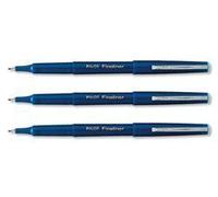 Pilot - Fineliner - Stylo Feutre Pointe Fine Baguée Métal - Corps Plastique Couleur - Encre Bleu - Lot De 12