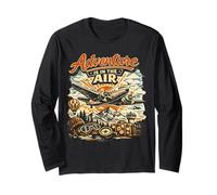 Pilot Flying Aviation Adventure is in The Air Aviation Gifts Manche Longue