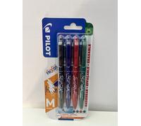 Pilot Frixion 4 Stylos Effaçables 4 Couleurs Pointe Moyenne 0,7mm Neuf