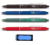 Pilot Frixion Ball Clicker Pack de 4 stylos roller + gomme