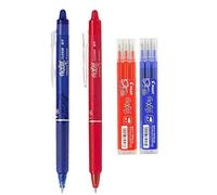 Pilot FriXion Ball Clicker - Stylo roller à bouton avec encre gel effaçable, bleu (Set avec stylo bleu, stylo rouge, 3 recharges Bleu, 3 recharges Rouge)