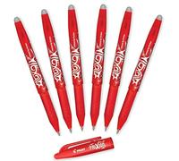 Pilot FriXion Ball Lot de 6 stylos gel effaçables 0,7 mm Encre rouge