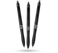 Pilot Frixion Ball Plus Lot de 3 stylos roller effaçables Pointe moyenne 0,7 mm Encre thermosensible Effacement propre Corps en plastique durable pour bureau, école, marquage de tissu et projets Noir
