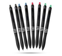 Pilot Frixion Ball Plus Lot de 8 stylos roller effaçables 0,7 mm Couleurs assorties 2 noir, 2 bleu, 2 vert, 2 rouge, encre thermosensible écriture lisse, effaçable à la chaleur, pour le bureau,