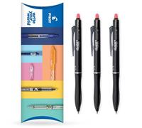 Pilot Frixion Ball Plus - Stylo roller effaçable - Pointe moyenne de 0,7 mm - Encre thermosensible - Effacement propre pour le marquage de tissu - Oreiller - Lot de 3 - Encre rouge