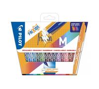 Pilot FriXion Ball roller encre gel effaçable pointe moyenne 0,7 mm - Pochette de 15 couleurs assorties