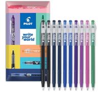 PILOT FriXion Ball Stick - Lot de 10 stylos à encre gel effaçable, pointe de 0,7 mm (0,028 pouces)