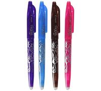 Pilot Frixion Ball Stylo à bille roulante à encre gel Pointe Moyenne Assortis Rose violet turquoise marron