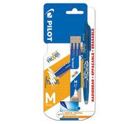 Pilot Frixion Balle M Ligne Simple Stylo 3 Recharges Blister Carte - Bleu