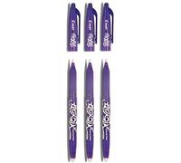 Pilot Frixion BL-FR7 Lot de 3 stylos à bille effaçables Violet Pointe 0,7 mm Pointe 0,35 mm