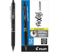 Pilot, FriXion Clicker Lot de 12 stylos à encre gel effaçable Pointe fine 0,7 mm Noir