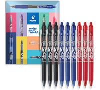Pilot FriXion Clicker Lot de 9 stylos roller à friction effaçable Pointe rétractable Pointe rétractable 0,7 mm Largeur de trait 0,35 mm Noir/bleu/rouge