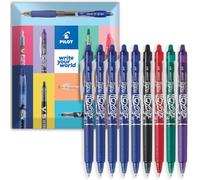Pilot FriXion Clicker Lot de 9 stylos roller à friction effaçable Pointe rétractable Pointe rétractable 0,7 mm Largeur de trait 0,35 mm