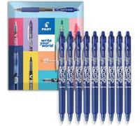 Pilot FriXion Clicker Lot de 9 stylos roller à friction effaçable Pointe rétractable Pointe rétractable 0,7 mm Largeur de trait 0,35 mm Encre bleue