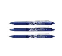 Pilot Stylos Frixion Clicker à encre gel effaçable Pointe 0,7 mm Encre bleue Lot de 3