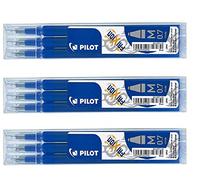 Pilot Frixion effaçable stylos recharge, recharge de 9 Bundle Vert, Rouge, Violet/violet Gel d'encre fine PT 07 bleu
