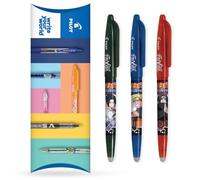 Pilot FriXion FR7 Ball Lot de 3 stylos roller effaçables à la chaleur et à friction - Édition limitée Naruto Shippuden - Pointe moyenne de 0,7 mm - Noir, bleu, rouge - Pillow