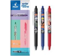 PILOT FriXion FR7 Ball - Naruto Shippuden - Stylo roller effaçable thermique/friction - Pointe moyenne de 0,7 mm - Noir, bleu, rouge (Clicker, 3)