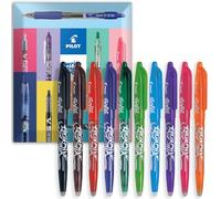 Pilot Frixion FR7 Lot de 10 stylos roller effaçables à la chaleur et à friction Pointe moyenne Pointe 0,7 mm Noir/marron/rouge/orange/rose/violet/bleu/bleu clair/vert citron, FR7-10ASSORTED