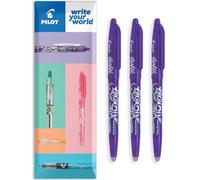 PILOT Frixion FR7 Lot de 3 stylos roller effaçables à la chaleur et à friction Pointe moyenne 0,7 mm Emballage cadeau Violet