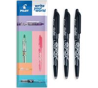 Pilot Frixion FR7 Lot de 3 stylos roller effaçables Heat/Friction Pointe moyenne 0,7 mm Noir