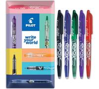 Pilot Frixion FR7 Lot de 5 stylos roller effaçables Heat/Friction Pointe moyenne 0,7 mm Noir/bleu/rouge/vert/violet