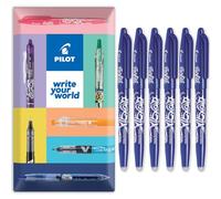 Pilot Frixion FR7 Lot de 6 stylos roller effaçables Heat/Friction Pointe moyenne 0,7 mm Bleu