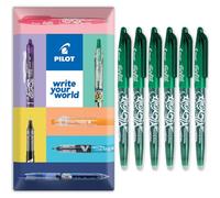 Pilot Frixion FR7 Lot de 6 stylos roller effaçables Heat/Friction Pointe moyenne 0,7 mm Vert