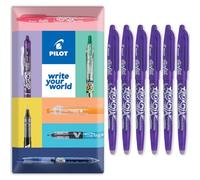 Pilot Frixion FR7 Lot de 6 stylos roller effaçables Heat/Friction Pointe moyenne 0,7 mm Violet