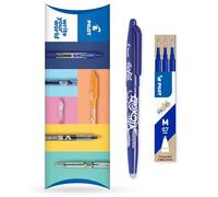 Pilot Frixion FR7 Stylo roller effaçable Heat/Friction Pointe moyenne 0,7 mm 1 stylo + 3 recharges Bleu