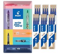 Pilot Frixion Heat/Friction Lot de 6 paquets de 6 paquets de recharges effaçables avec fil moyen 0,7 mm Bleu