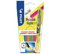 PILOT FriXion Light, 1 Jaune, 1 Rose, 1 Vert, 1 Bleu, 1 Orange, 1 Violet, 6 Unité (Lot de 1)